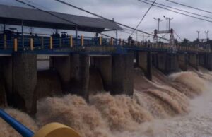 La condición actual del estado de la presa de Katulampa después de que Bogor fue golpeado por la lluvia desde ayer
