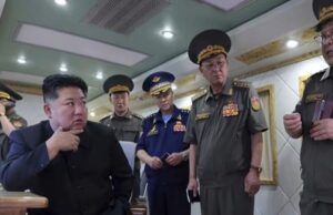 Kim Jong Un Monitor probando directamente el nuevo misil anti-air