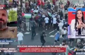 Un agente acidisturban herido en la gira retrata en vivo a Sarah Santaolalla por sus falsas acusaciones contra la policía