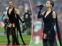 Karina Pasian fue golpeada por su vestimenta durante el himno nacional de Estados Unidos en el primer partido de la NFL en España