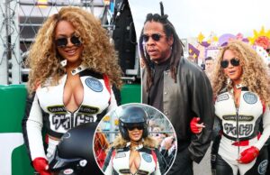 Beyoncé llega a la F1 con un traje de carreras ajustado