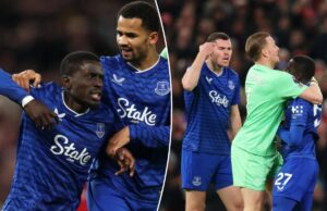 Idrissa Gana Gueye del Everton expulsado por golpear a su propio compañero de equipo en la sorpresiva victoria