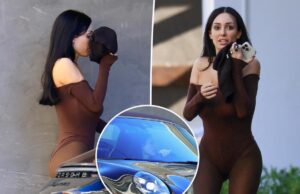 Bianca Censori se cubre la cara con pantalones cortos de spandex antes de recibir una multa de estacionamiento