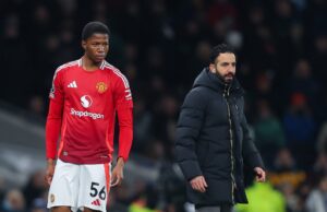 Ruben Amorim, desconcertado, hace comentarios sobre Harry Amass y Chido Obi en defensa de la postura de Kobbie Mainoo