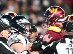 Eagles-Commanders estallan en pelea después de una conversión de dos puntos