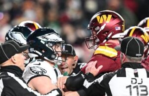 Eagles-Commanders estallan en pelea después de una conversión de dos puntos