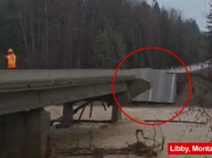 Se declara emergencia por inundaciones cuando el arroyo Montana se traga el puente que se derrumba