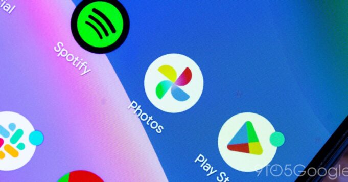 Google Photos barra inferior flotante ampliamente rodante en Android
