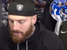 La enojada visión de Maxx Crosby en el Tank Bowl Giants vs Raiders
