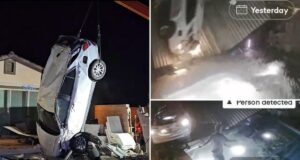 Accidente automovilístico en Nevada lanza el vehículo por el aire y el conductor aterriza en la piscina del patio trasero