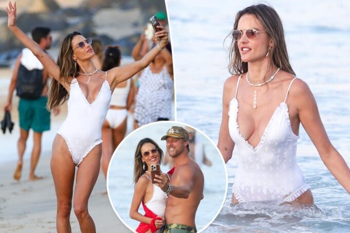 Alessandra Ambrosio luce un traje de baño Chloé de 890 dólares en una playa de Brasil