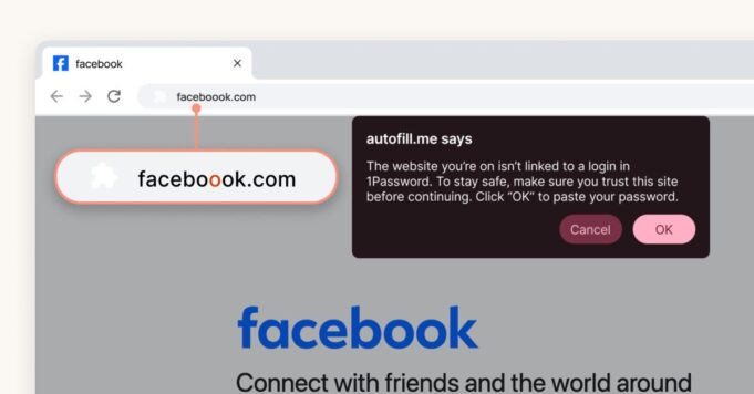 1Password ahora le advertirá sobre posibles estafas de phishing antes de que roben su contraseña