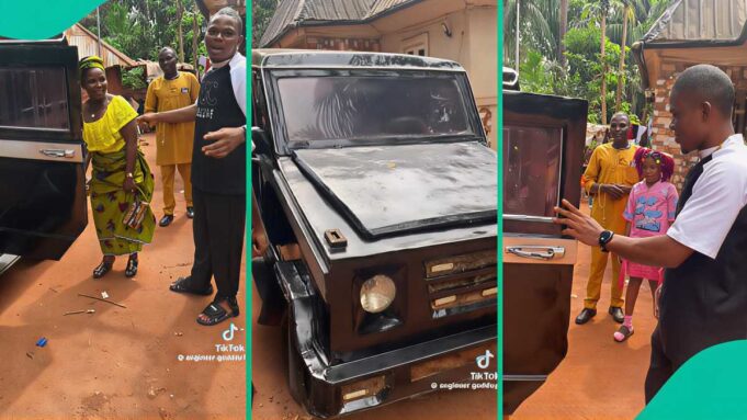 Un hombre nigeriano saca a su familia en un G-Wagon que él construyó y provoca una reacción