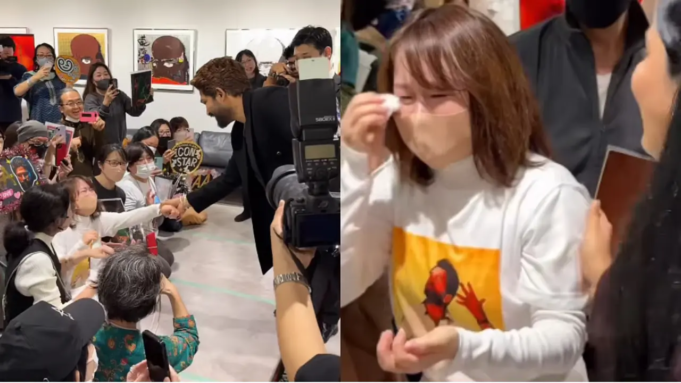 Los fanáticos japoneses de Allu Arjun se emocionan cuando él la reconoce en el evento Pushpa 2