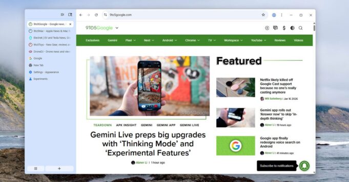 Cómo probar las pestañas verticales de Google Chrome y cómo funcionan (Galería)