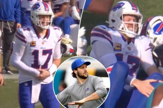 Josh Allen jugando con múltiples problemas de lesiones en Bills vs.Jaguars
