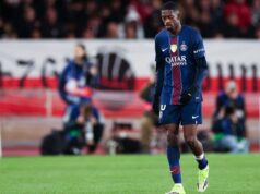Ousmane Dembélé se retira en la primera mitad de la victoria del PSG sobre el Mónaco
