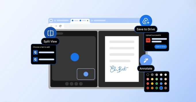 Google Chrome agrega vista dividida y anotaciones en PDF con carga en Drive