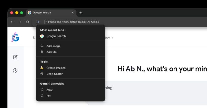 Google trae el cuadro de aviso completo del Modo AI a la barra de direcciones de Chrome