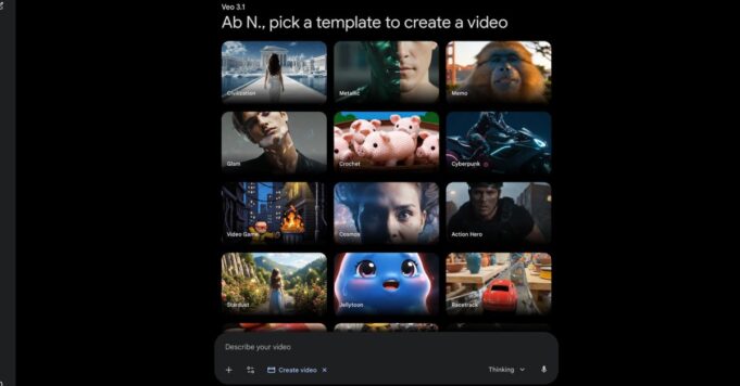 La aplicación Gemini agrega plantillas de video para la generación de inicio rápido