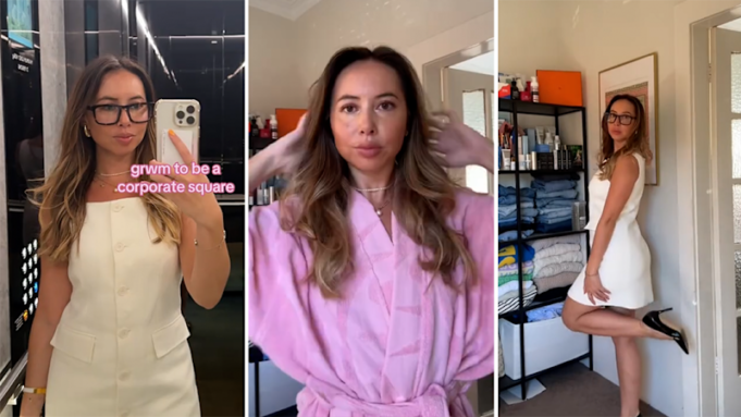 Chloe Barry-Hang preparándose para un día trabajando en finanzas