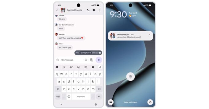 Google Messages lanza el grupo RCS Mentions y la carpeta Papelera