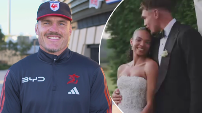 La estrella de los Roosters, Angus Crichton, y su esposa Chloe esperan su primer hijo