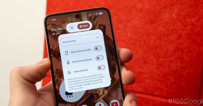 Android 17 Beta 3 trae el rediseño de la grabadora de pantalla de Google desde Canary