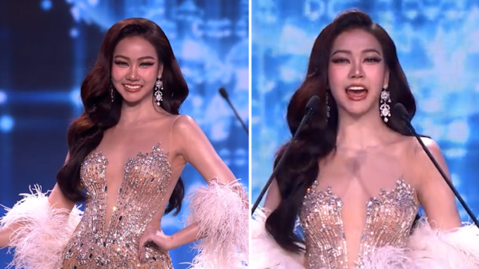 A concursante de Miss Grand Tailandia se le caen los dientes en el escenario