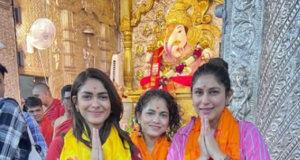Mrunal Thakur busca las bendiciones de Bappa durante su visita a Pune