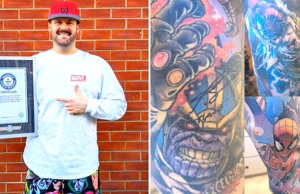 Marvel-obssesive bate récord mundial de tatuajes