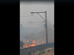 Se produce un incendio cerca de las vías del tren en el tramo Khardi-Umbermali