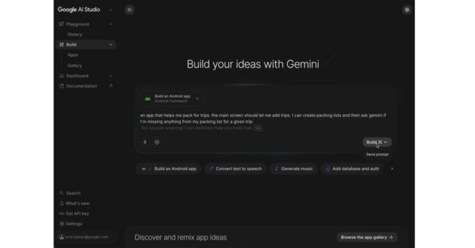 Google AI Studio ahora puede crear aplicaciones para Android