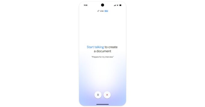 Docs Live y la IA de voz en Google Keep te permiten hablar para crear