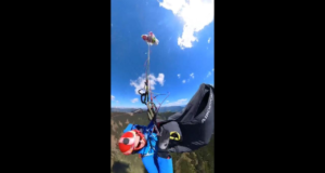 El milagroso escape de un parapente austriaco tras ser atropellado por un avión en el aire