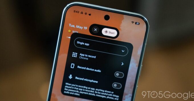 Android 17 QPR1 Beta 3 hace que la grabadora de pantalla sea más privada