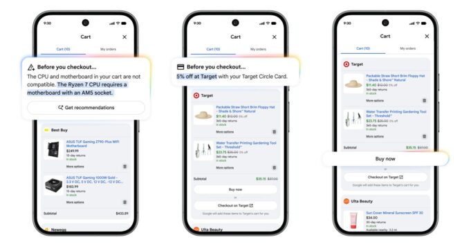 El ‘Carrito universal’ de Google permite a Gemini ayudarte a comprar en la web
