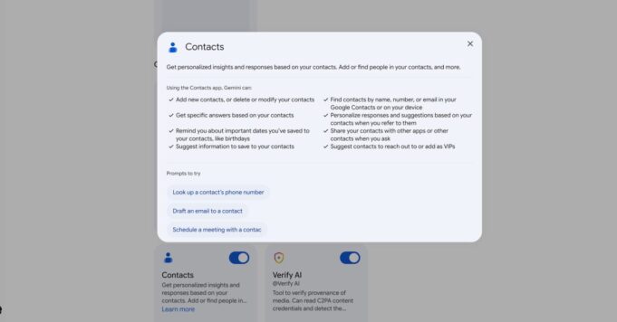 La aplicación Gemini agrega nueva integración de contactos de Google
