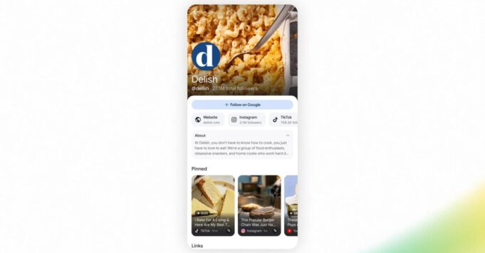La Búsqueda de Google agrega páginas de perfil para sitios web y creadores