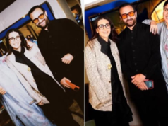 Kareena Kapoor y Saif Ali Khan llegan con estilo a la proyección de su hermana Karisma Kapoor