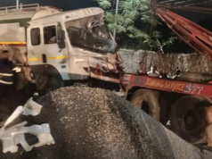 Una falla en los frenos provoca una colisión entre un camión y un camión cisterna en Ghodbunder Road; no se reportaron heridos