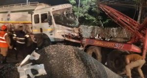 Una falla en los frenos provoca una colisión entre un camión y un camión cisterna en Ghodbunder Road; no se reportaron heridos