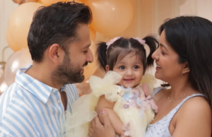Ishita Dutta y Vatsal Sheth revelan el rostro de su hija Veda en su primer cumpleaños