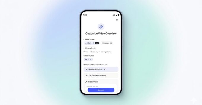 NotebookLM obtiene breves descripciones en vídeo con Nano Banana 2 Lite